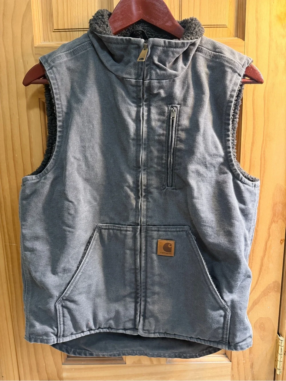 Carhartt Gray Sherpa-Lined Work Vest